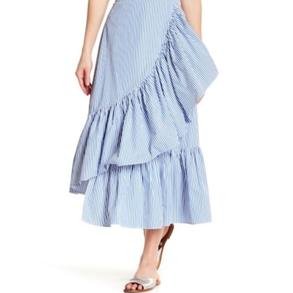 Abound Dresses & Skirts - Striped Poplin Midi Ruffles Skirt